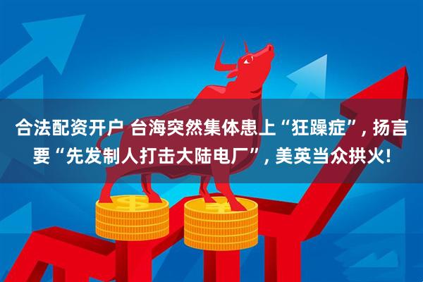 合法配资开户 台海突然集体患上“狂躁症”, 扬言要“先发制人打击大陆电厂”, 美英当众拱火!